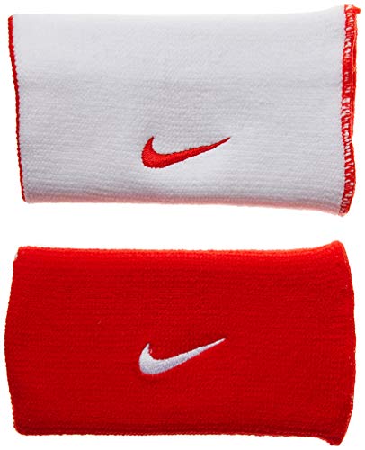 Munhequeira Dupla Face Grande Dri-Fit Home & Away Doublewide 2 Unid, Único, Vermelho/Branco
