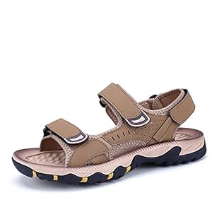 XYAL0003001 Xingyue Aile Slippers & Sandalen Outdoor Waterdichte Sandalen Voor Mannen, Slip On Style Doek Materiaal Haak & Loop Band Pure Kleur Schoenen (Kleur: Geel, Maat : 40 EU)