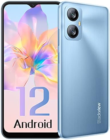 Blackview A52 Mobile Phones SIM Free Unlocked, Android 12 Smartphone,3GB+32GB/1TB Extension,4G Dual SIM Phones,6.52HD+5180mAh Battery,13MP+5MP Camera,OTG,Face ID+Fingerprint,Type-C,Blue