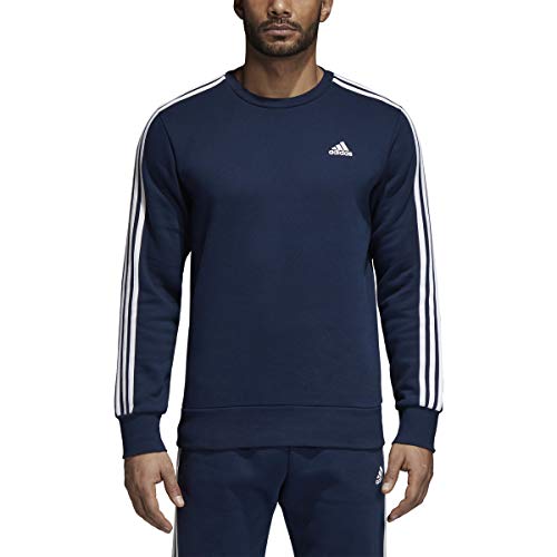 adidas Men's Athletics Essential 3 Stripe Crew Sweatshirt