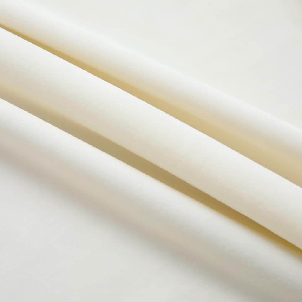 vidaXL 2X Vorhang Verdunkelung mit Haken Verdunkelungsvorhang Kräuselband Thermo Gardine Blickdicht Vorhänge Wohnzimmer Samt Creme 140x225cm