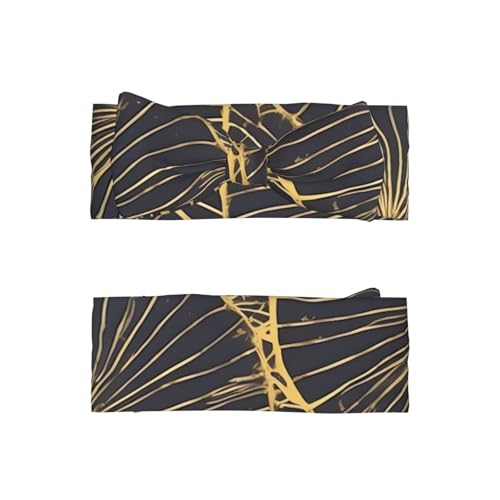 Golden Leaf Prints Baby Bow Headband Super Stretchy Soft Bows Hair Accessories for Newborn Infants Toddlers Kids Girls2