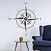 Produktbild KOMPASS Windrose Aufkleber Wandtattoo Wandaufkleber Sticker (40 (B) x 40 (H) cm, Schwarz)