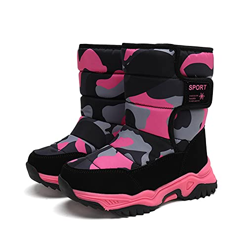 ailishabroy Childrens Waterproof Boots Boys and Girls Faux Fur Ankle Booties Unisex Kids Traines High Top Shoes2