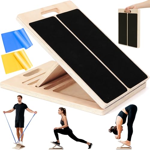 Slant Board for Calf Stretching Wooden Slant Boards for Exercise 300 Lbs Weight Capacity Squat Wedge Premium Calf Stretcher Physical Therapy Equipment for Rehab & Strength Training