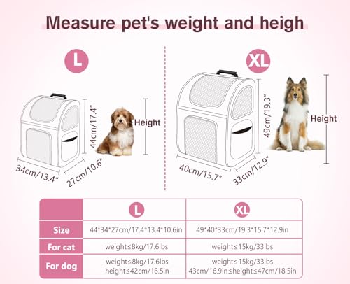 Pecute Porta mochila para gatos, mochila expansível para gatos com malha respirável, mochila para an