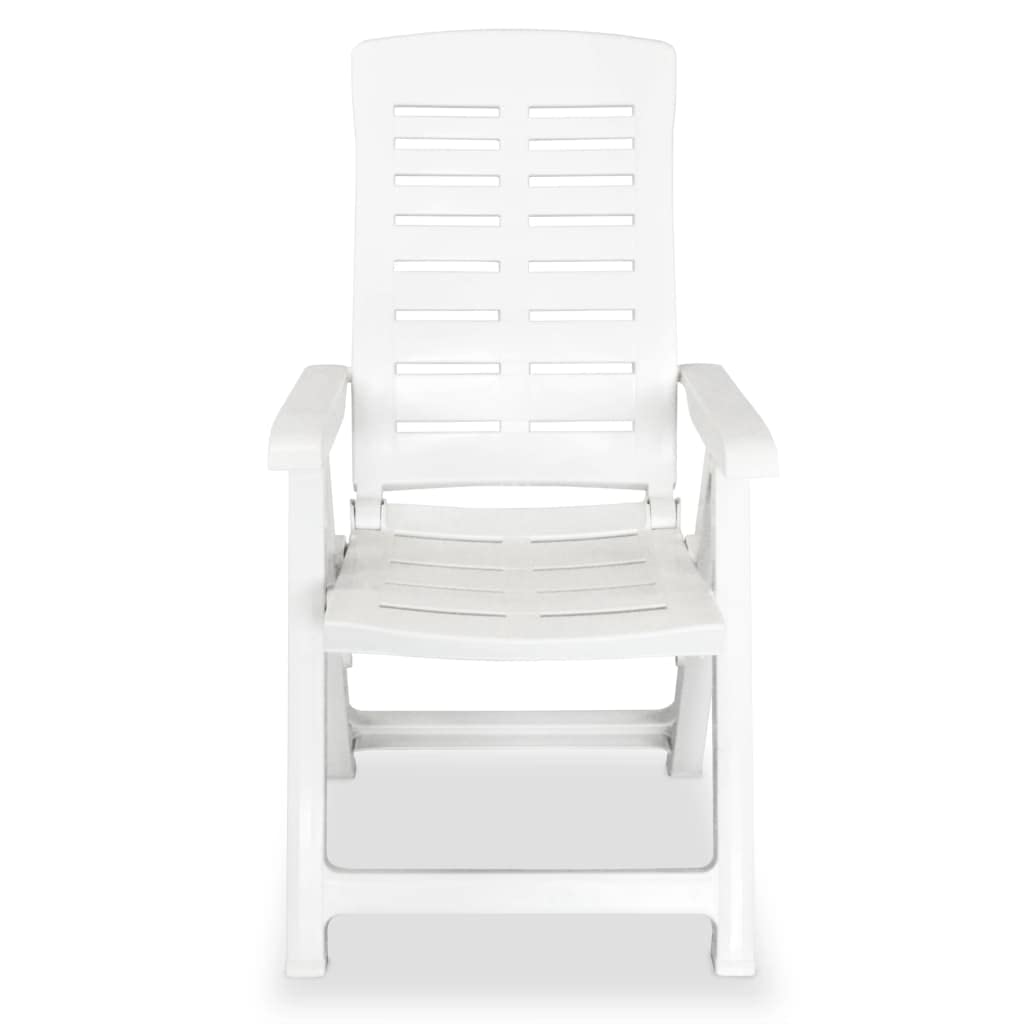 Solivagant Chaises inclinables de Jardin Lot de 6 Plastique Blanc,(42.24 KG)