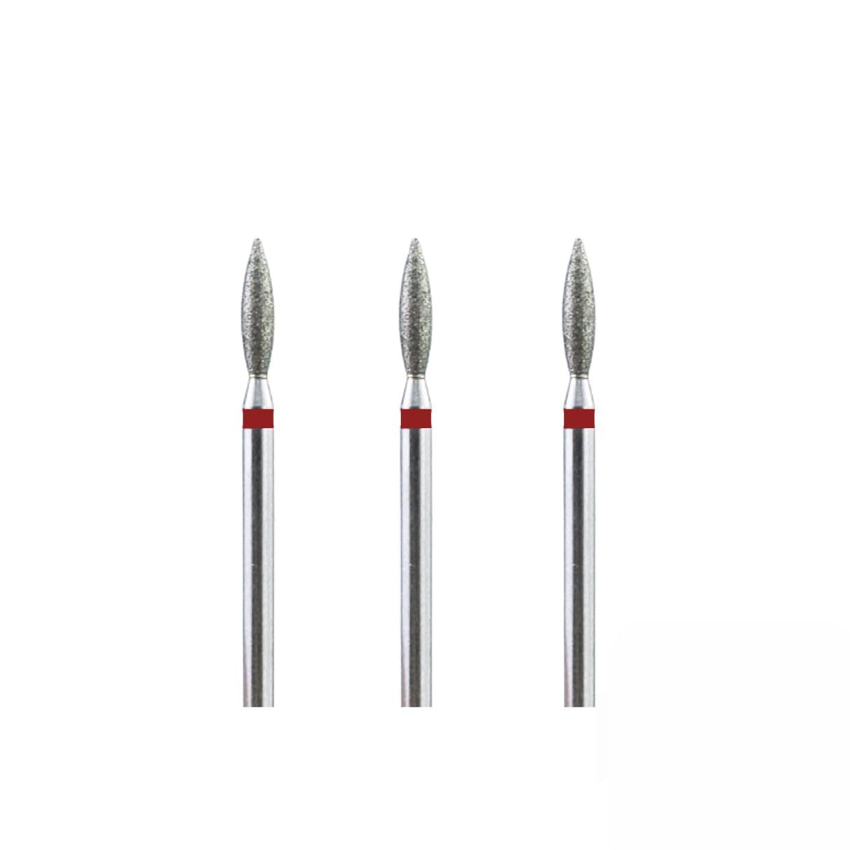 Natury Nails Set of 3 Diamond Cutter Flame Type Nail Lathe 2.3 mm Drill Bit Russian Manicure Manicure (Fine Grained)
