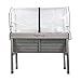mgc24 Hochbeet Vegtrug Klassik aus Zedernholz V-Form mit Schutzhaube und Vlieseinlage - 117x76x134 cm - grau - Premium Hochbeet-Set für nachhaltiges Urban Gardening auf dem Balkon, Terrasse, Garten