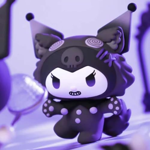 Image of FUNFOB Kuromi Action Figure Height - 7.5cm to 8.5cm Sanrio Toys PVC Multicolour | Kuromo Hollowen Purple A