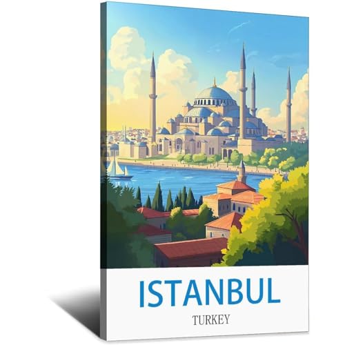 Toile Istanbul vintage Turquie 50 x 75 cm pour habiller un mur vide avec elegance