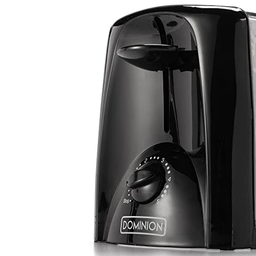 Dominion 2-Slice Toaster With Shade Control, Slide-Out Crumb Tray, Auto-Shutoff, Faster Heating Speed, Toast Lift, Second Generation, Stainless Steel/Black #TOP4