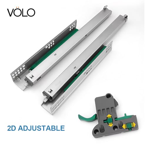 Image of Volo Undermount Drawer Slide Runner Bottom Undermount Channel, Silent Soft Closing Hydraulic with Locking Device (Capacity: 40 kg) (14 inch / 350mm)
