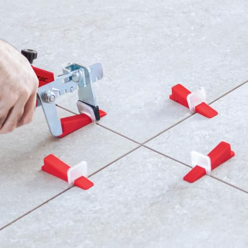 Image of POWERTEC 1 /16 inch Tile Leveling System Clips 100 Pack, Anti-Lippage Tile Spacers and Levelers for Floor & Wall Installation - Disposable Grout Spacer Clips for Ceramic, Porcelain, Marble, Tiles (71898)