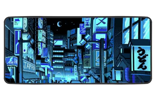 Image of Large Extended Long 700 x 300 mm Mouse Pad for Keyboard & Mouse | Water Resistant Anti Slip Surface Ideal for Office Home and Gaming Setup (Japan City -14)