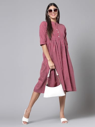 Image of Women's Cotton Striped Regular Dress Shirt