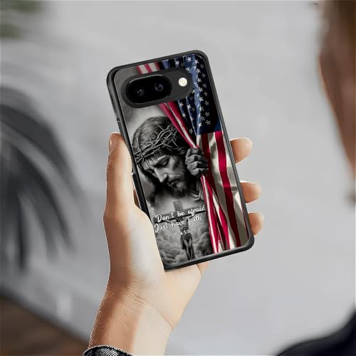 Coque Google Pixel 10A motif Jésus drapeau américain cadeau chrétien idéal