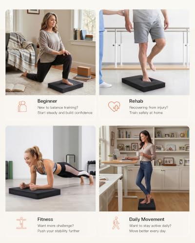 Image of StrongTek Professional Foam Exercise Balance Pad - 15.8 inch x 13 inch x 2 inch, High-Density TPE Foam Knee Pad, Non-Slip & Water-Resistant, for Balance Training, Physical Therapy, Yoga, and More