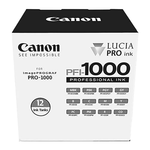 Canon PFI-1000 Genuine Twelve Ink Pack, Compatible with Compatible with ImagePROGRAF PRO-1000 Printers