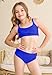 Zando Girls Two Piece Swimsuits Adjustable Strap Girls Bathing Suit Royal Blue 14-15 Years 2XL