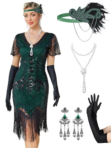 MTITE 1920s Flapper Dresses for Women, Great Gatsby Dresses Roaring
