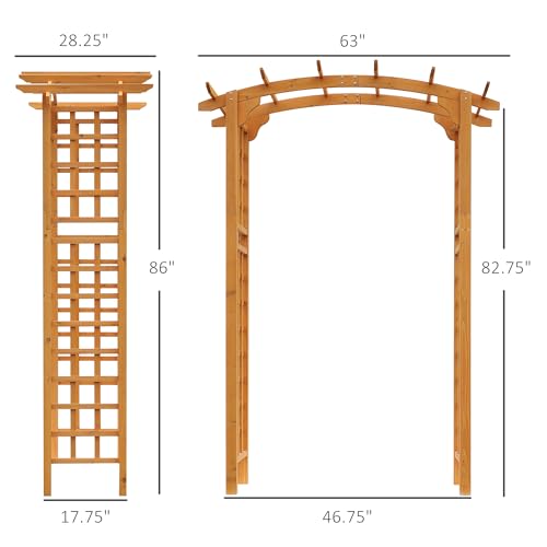 Outsunny-90in-Wood-Garden-Arbor-Arch-with-Trellis-Wall-for-Climbing-Hanging-Plants-Decor-for-Party-Weddings-Birthdays-Backyards Outsunny 90in Wood Garden Arbor Arch with Trellis Wall for Climbing Hanging Plants Decor for Party Weddings Birthdays Backyards