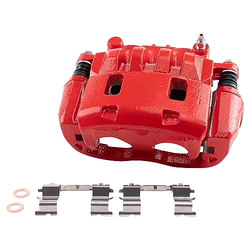 Image of TRQ Front and Rear Brake Caliper Set Performance Brackets Compatible with 2008-2011 Subaru Impreza