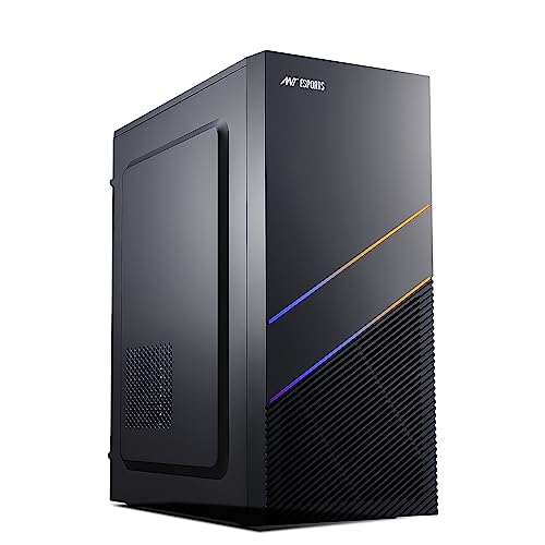 Ant Esports SI24 Mid-Tower Computer Case/Gaming Cabinet – Black | Support ATX, Micro- ATX, Mini-ITX | Pre-Installed 1 Rear Fan
