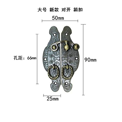 Image of 5pcs Antique Bronze Hasps Latch Lock Alloy Box Handles Jewelry Wooden Box Buckle Clasp Hook Padlock Small Shackle Hardware (Color : A)
