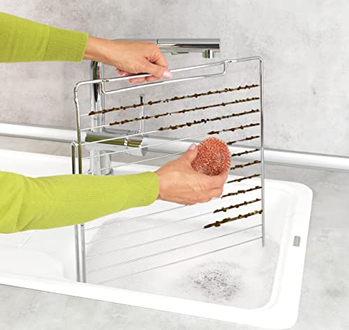 WENKO Kupfer-Putzlinge Cobi, 2er Set Kupfer-Schwämme zur kratzfreien & schonenden Reinigung gegen hartnäckigen Schmutz, für Edelstahl, Glaskeramik & Porzellan, langlebig, rostfrei, je Ø 9 x 2,2 cm