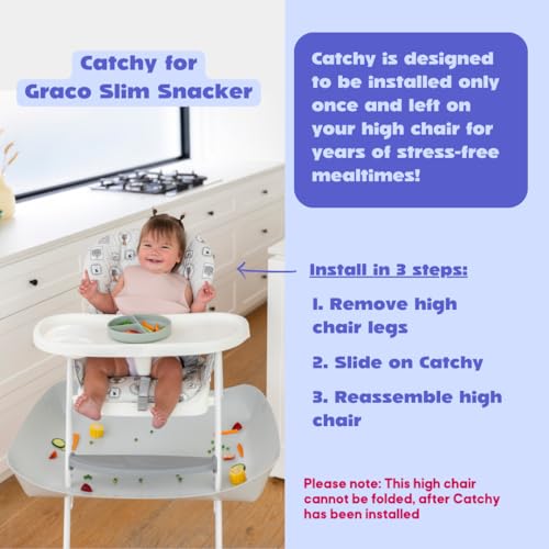 Image of CATCHY - Food Catcher - Compatible with Graco Slim Snacker High Chair + 11 Other High Chairs - Highchair Sold Separately - Baby & Toddler Food & Mess Catcher - Under High Chair Accessory | High Chair Food Catcher - High Chair Sold Separately - Baby & Toddler Food & Mess Catcher - Under High Chair Accessory