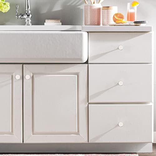 Boutons d'armoire de cuisine de 3,8 cm en nickel brossé pour tiroir de commode et placard - 5