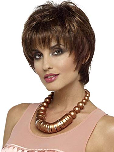 Elle Wig Color CHOCOLATE CHERRY - Envy Wigs 5.5" Mid-Length Boy Cut Synthetic Capless Women's Straight Fashion Highlights Peluca Bundle MaxWigs Hairloss Booklet