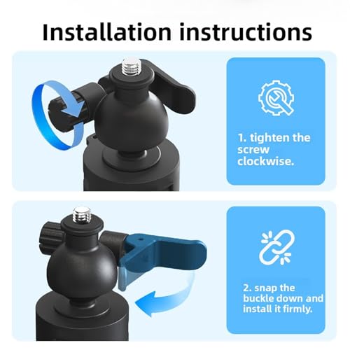 Trépied perche à selfie pour 3 caméras d'action Akozon extensible léger avec rotule 360 - 6