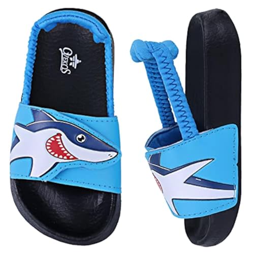 Zapatos de Playa Niño Chanclas para Niños Verano Zapatos de Ducha Antideslizantes Sandalias de Piscina Suave Hogar Ligero Interior Zapatillas Dibujos Animados Sandalias Bañarse 27 Azul Negro