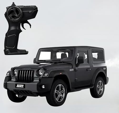 Image of Remote Control Thar 1:16 Scale for Kids | Double Spray SUV Jeep | Openable Doors, Light & Song Toy for Kids | Rechargeable RC Thar Musical Car Toy | Best Gift Boys, Multicolor