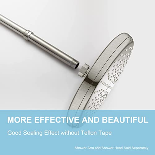 Offo Shower Head Extension Arm, Brushed Nickel Shower Arm Extension Shower Head Extender Made Of 304 Stainless Steel Shower Pipe Extension, 6 Inches #TOP2