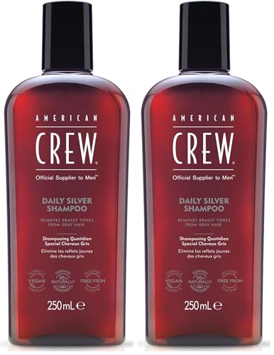 Shampooing Daily Silver American Crew élimine le jaunissement des cheveux gris 2x250ml