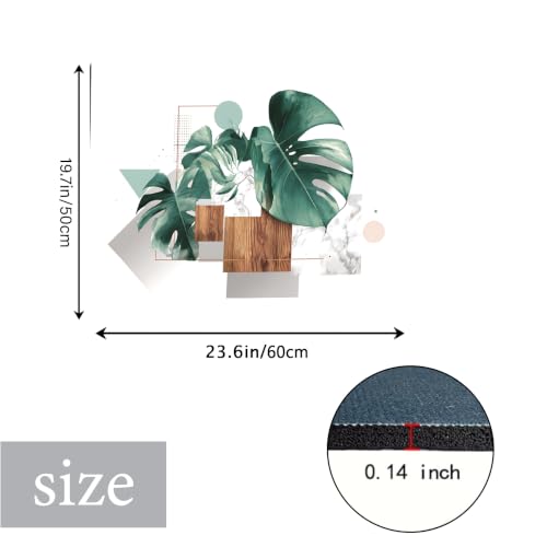 Image of Washer Dryer Top Cover Mat, Non-Slip Laundry Room Decor, Laundry Room Kitchen Appliance Decor Protector Universal 23.6 inchx19.7 inch (Leaf 4)