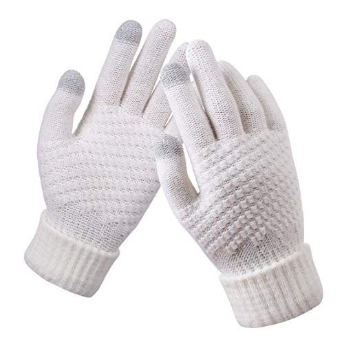 BSLVWG Guantes de Invierno Táctiles para Mujeres (Blanco)