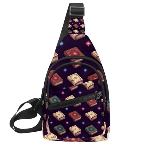 Sac à dos à bandoulière violet Magic Books pour courir et voyager sans encombre