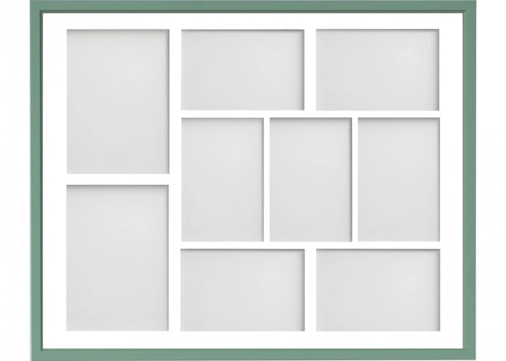 Frame Company Drayton Multi Aperture Photo Frame, Green, 20x16 for 6x4 inch (x7) 7x5 inch (x2)