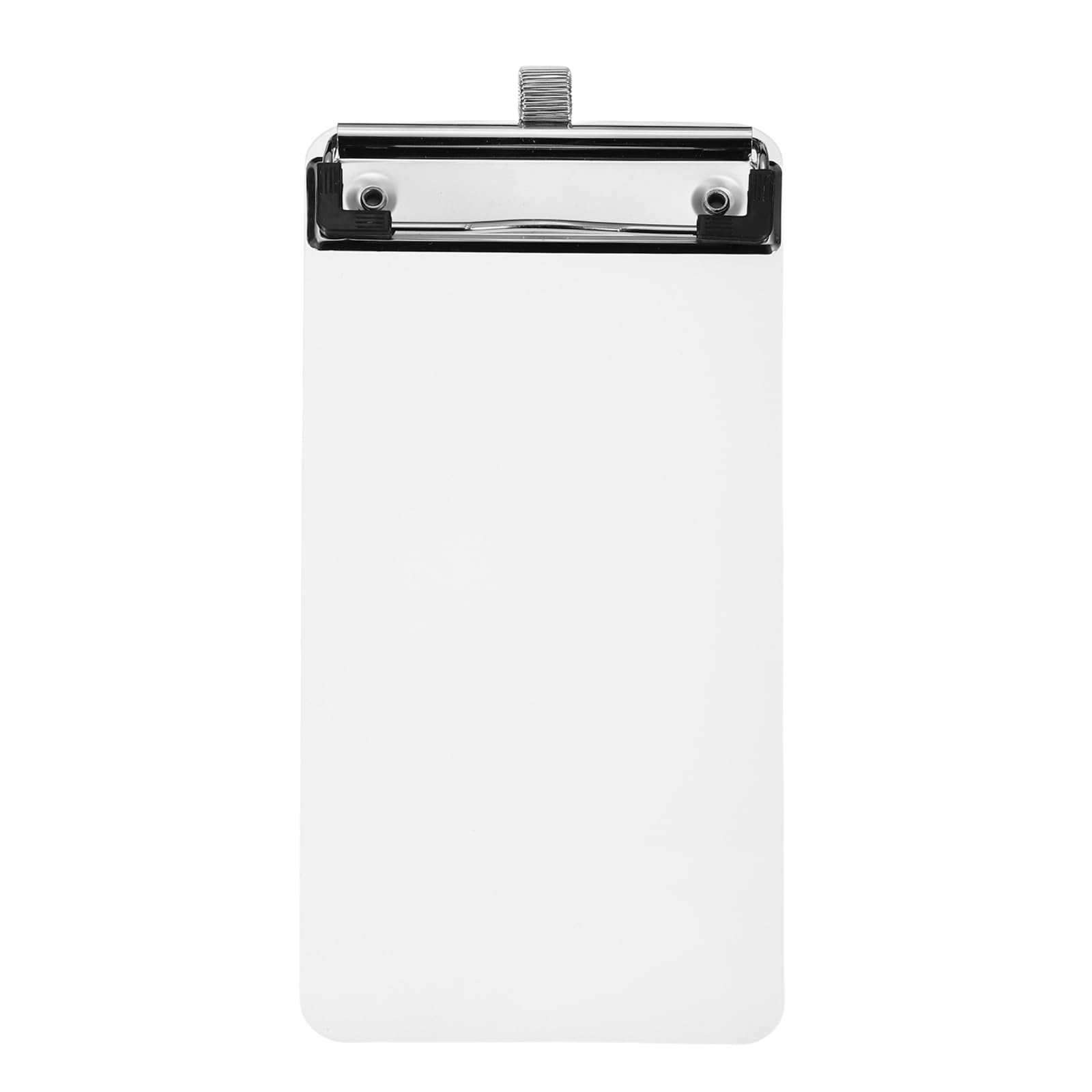 PATIKIL Mini Clipboard, 22cm x 10cm Small Pocket Clipboards Plastic A6 Memo Size Menu Pads Clip Boards with Pen Holder Low Profile Clip for Notepads Restaurants Offices, Clear