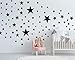 25 Sterne Wandtattoo fürs Kinderzimmer - Wandsticker Set - Pastell Farben, Baby Sternenhimmel zum Kleben Wandaufkleber Sticker Wanddeko - Kleinkinder, Erstausstattung auf Rauhfaser, Schwarz