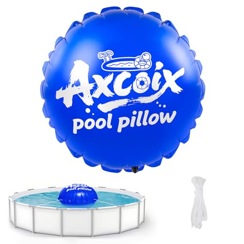 5x5 Ft Pool Pillows for Above Ground Pools, Cold-Resistant Pool Pillows for Winterizing, Thicked Winter Pool Air Pillow Pool Closing Kit Pool Balloon for Closing Pool (50ft Rope)