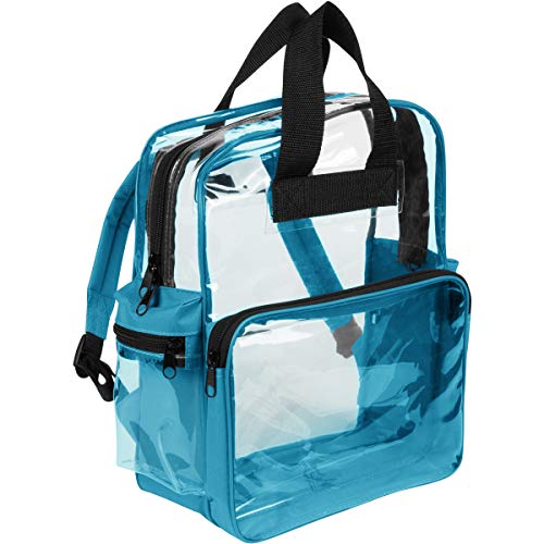 Nufazes Clear Backpack - See Through Daypack Clear Backpacks Teal #TOP3