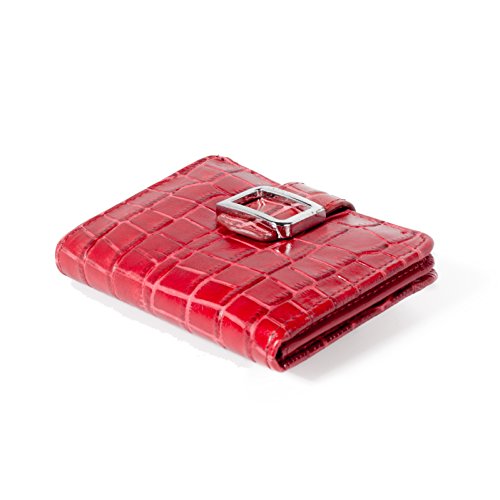 ID Stronghold RFID Wallet Leather Croco Mini Trifold for Women w/Best Protection