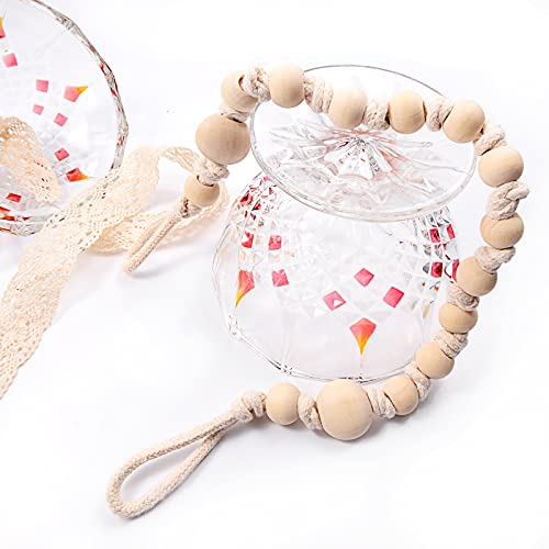 2 Pcs Wooden Beaded Nautical Toilet Paper Holders with Antique Metal Anchor Hooks, Rustic Nautical Wall-Mounted Rope Towel Rack Secures Curtains for Bathroom Beach Themed Home Decor(Ivory White) - Image 4