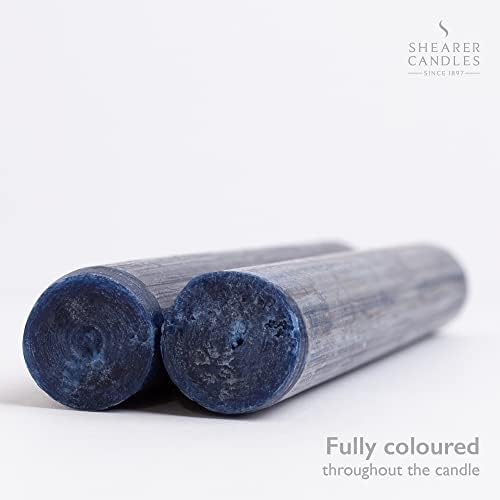 Shearer Candles Navy - Dinner Candles - 8 inch - Unscented Dinner Candles - 8 Hour Burn Time - 20 Pack