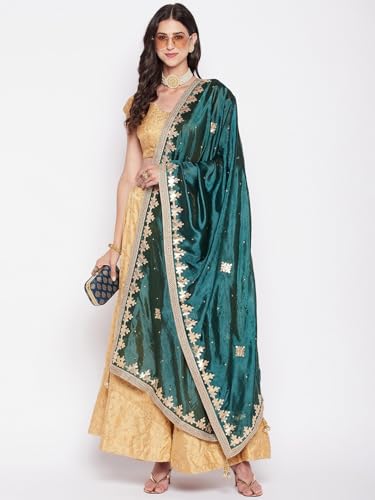 Embroidered Dupatta with Gotta Patti for Women Indian Ethnic Chunni, Dupatta, Stole, Scarf Shawl Wrap4